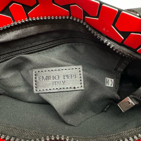 Emilio Pepe | NWT Red Geometric Convertible Crossbody Chain Strap Purse Wristlet - Picture 9 of 9